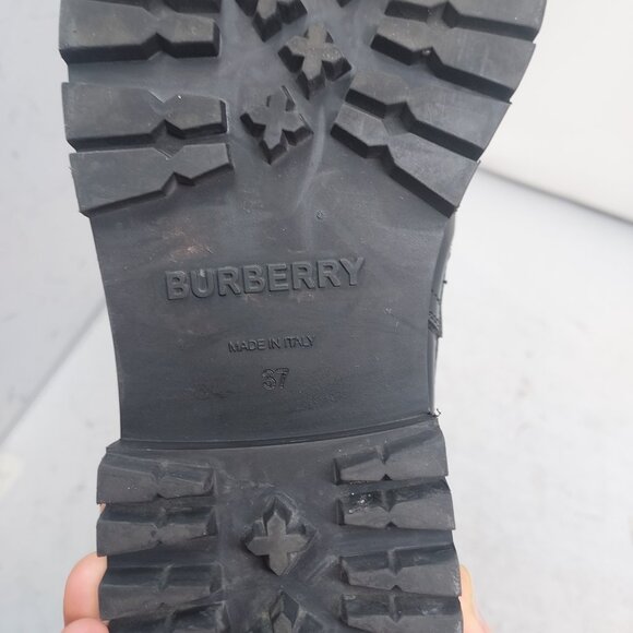 Burberry Check Black Leather Chelsea Boot - Picture 8 of 10